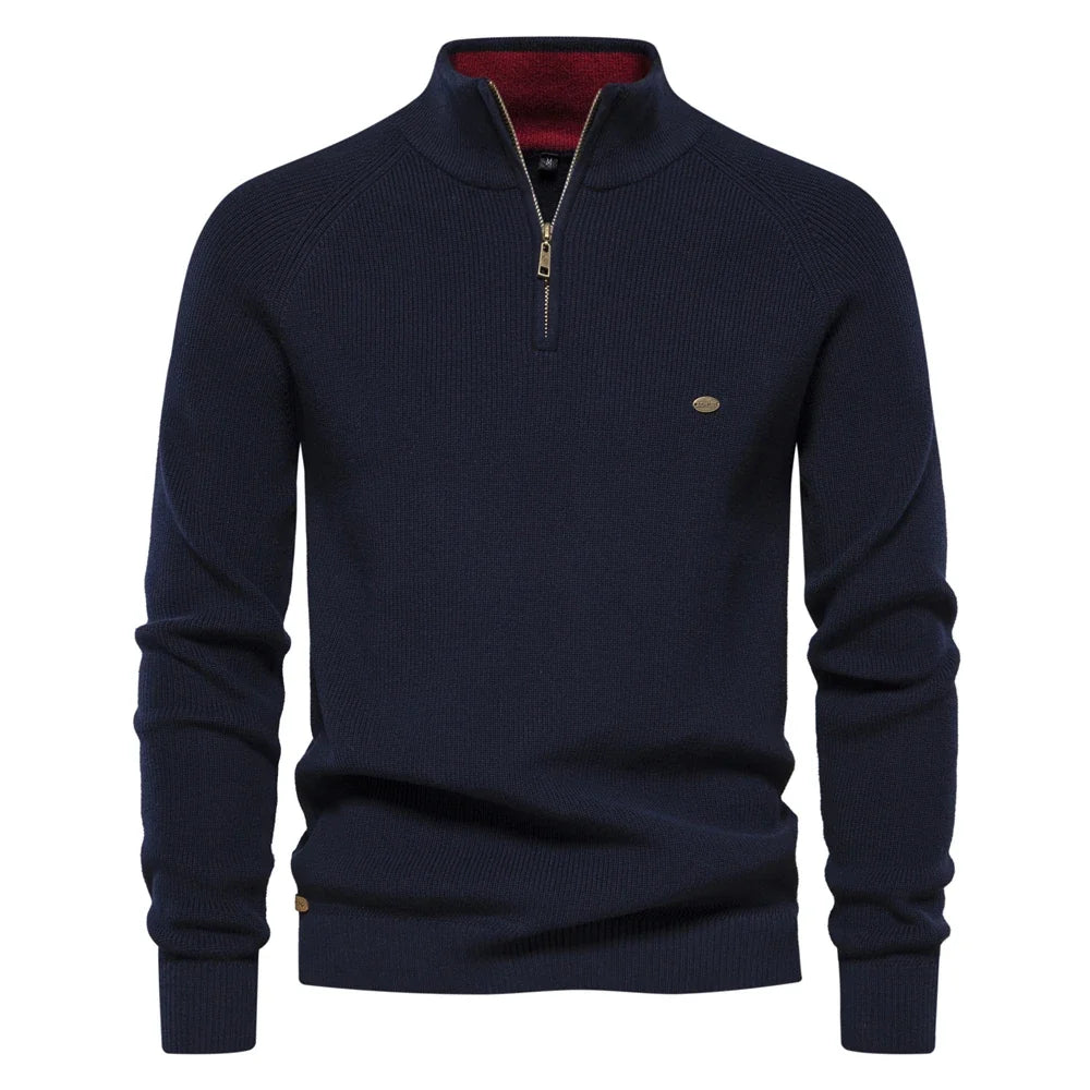 Heren Cardigan Hoog Col Casual Met Rits