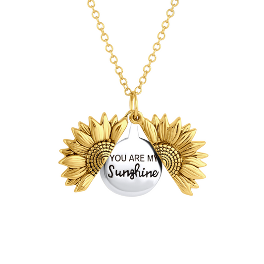 Tanya | Ketting met zonnebloem en “You Are My Sunshine”