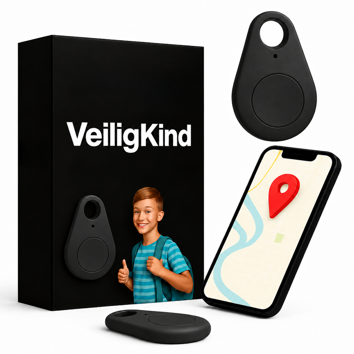 Mini Tracker met App | Voor Kinderrugzakken, Sleutels en Tassen | Klein, Licht en Makkelijk Mee te Nemen | BLYSARA