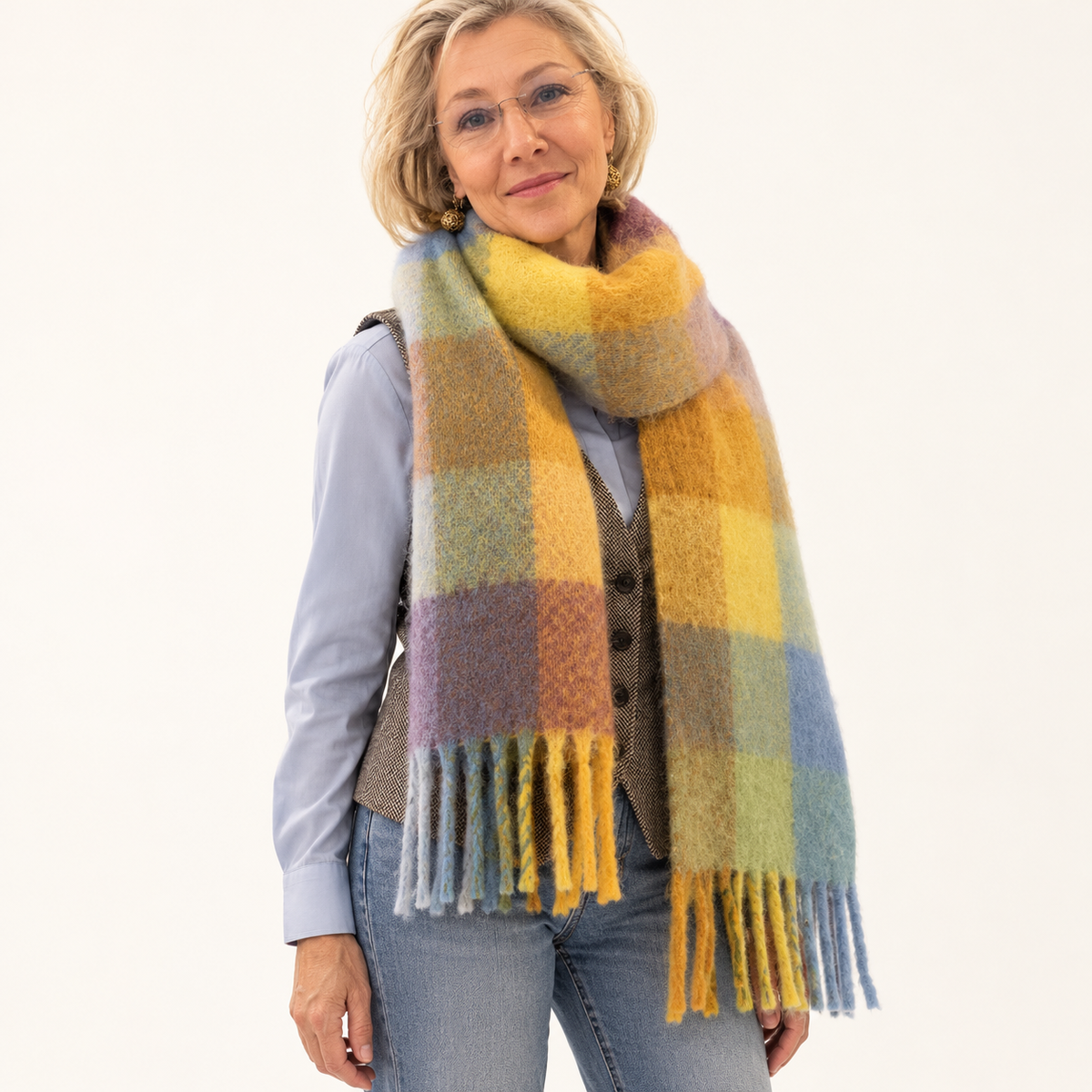 Solène | Grote kleurrijke wintersjaal voor dames