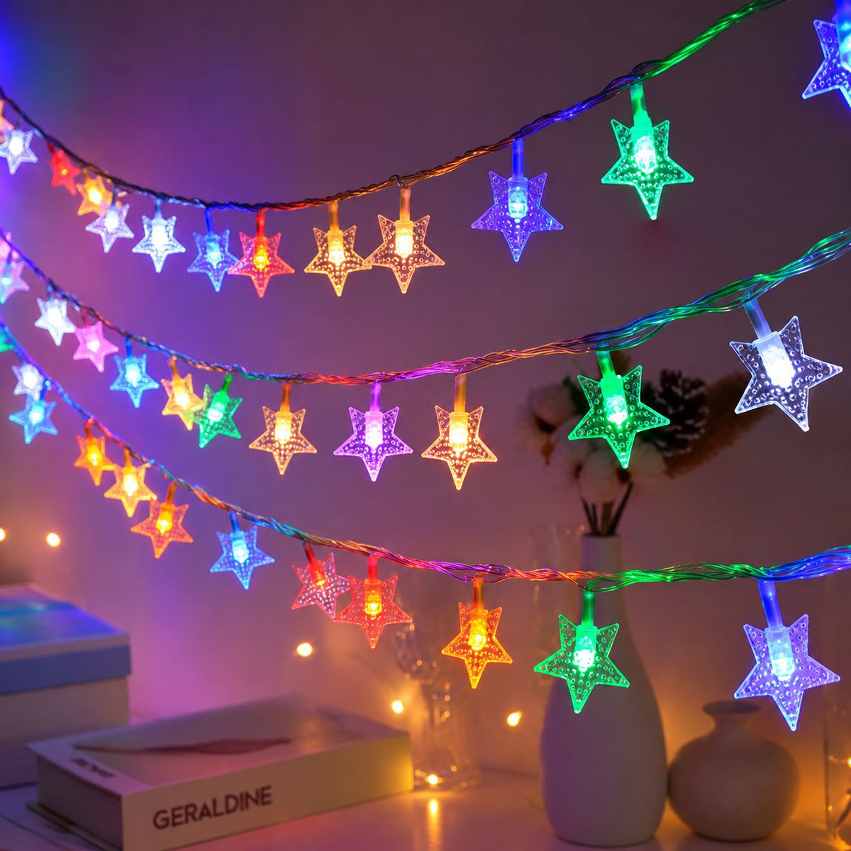 LED kerstverlichting met sterren of bolletjes – USB of solar
