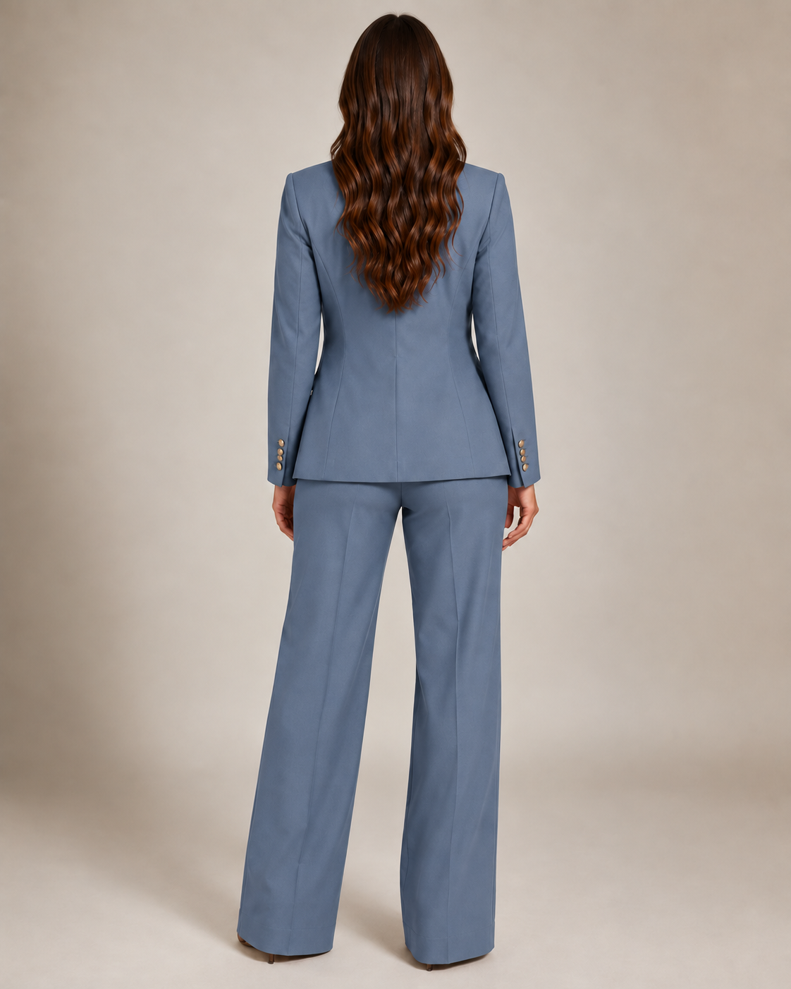 Getailleerd damespak met blazer en rechte broek | Valérie