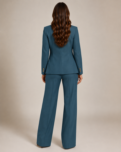 Getailleerd damespak met blazer en rechte broek | Valérie