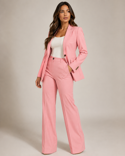 Getailleerd damespak met blazer en rechte broek | Valérie