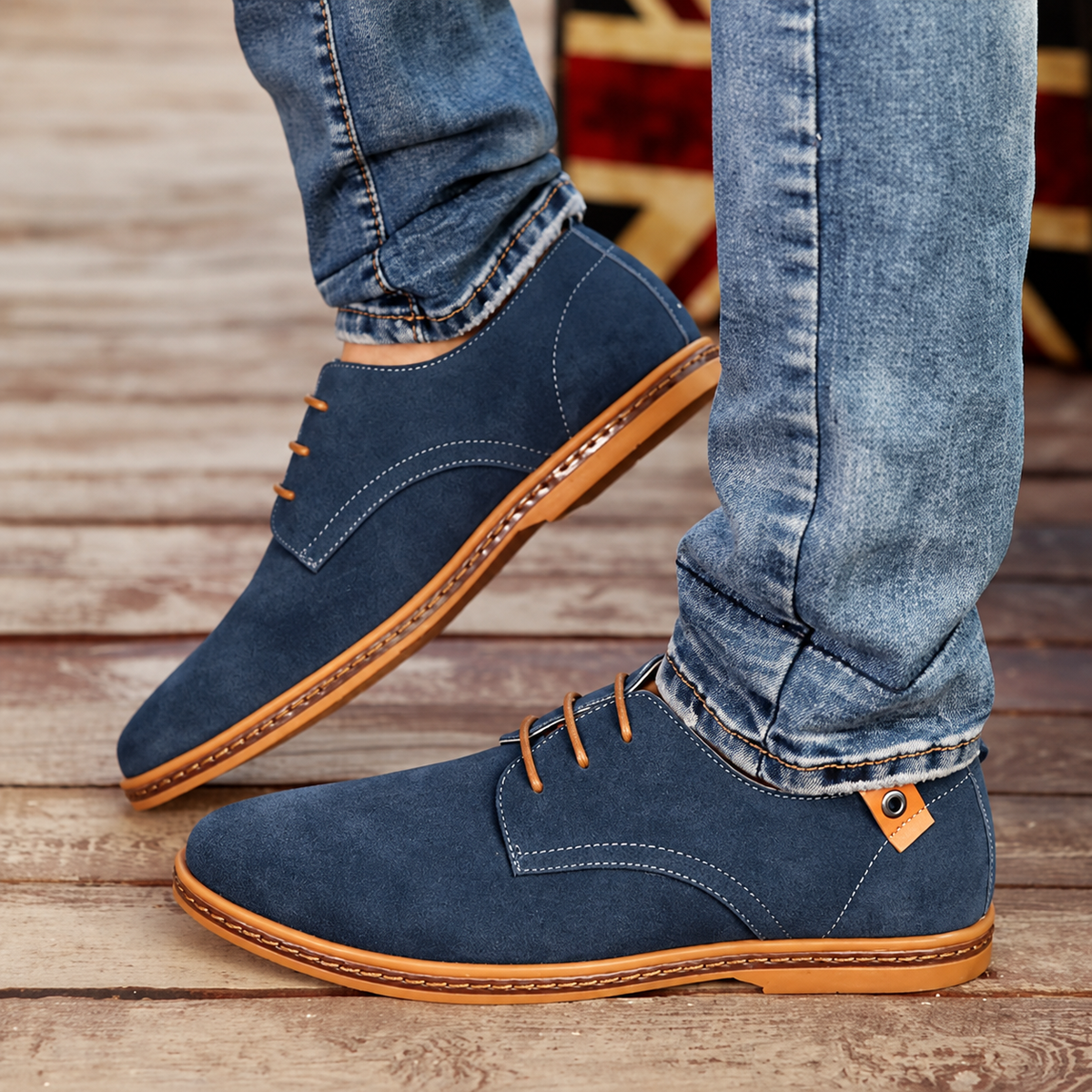 RubeX | Nette heren veterschoenen met suèdelook