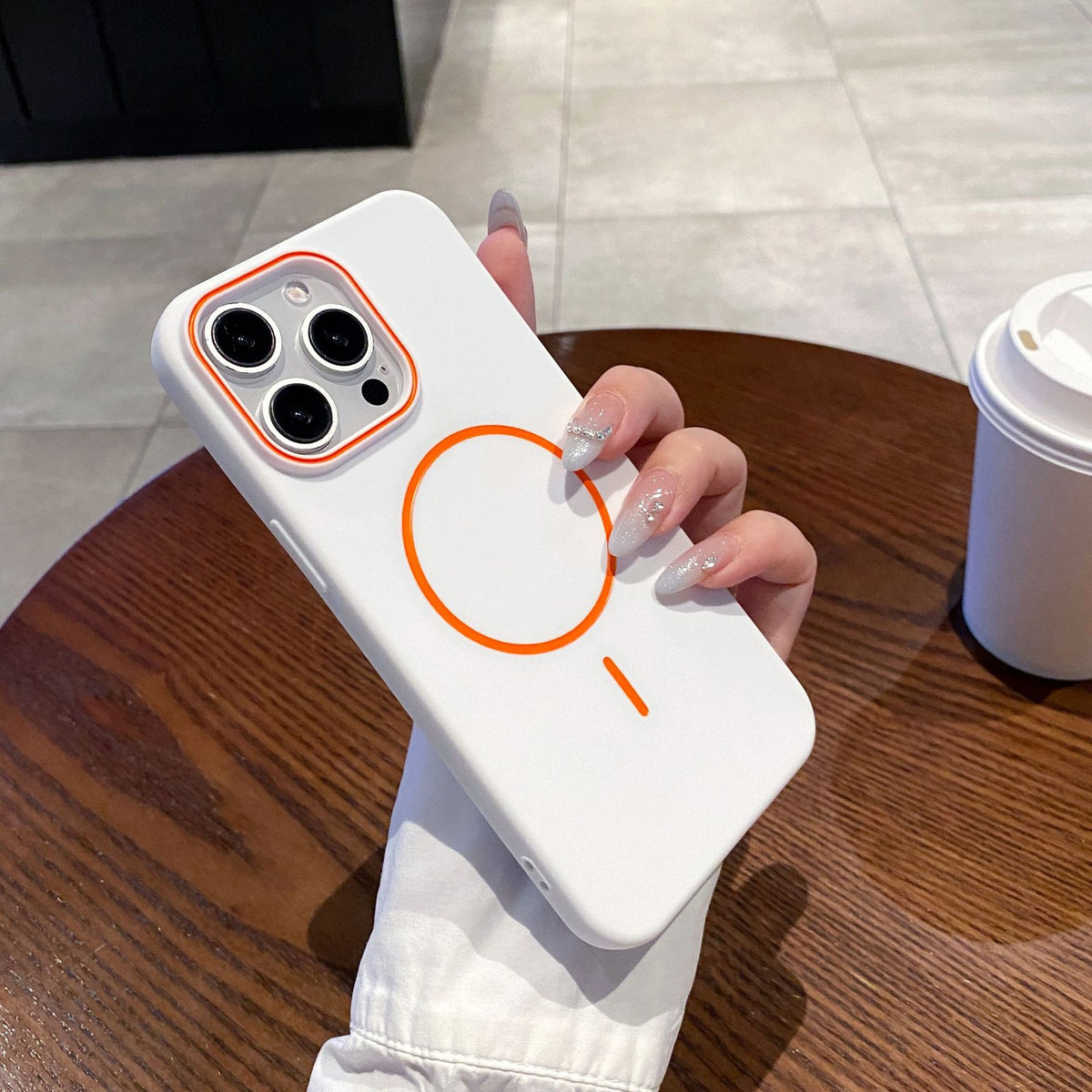 iPhone hoesje | Met magnetische ring en contrastdetails