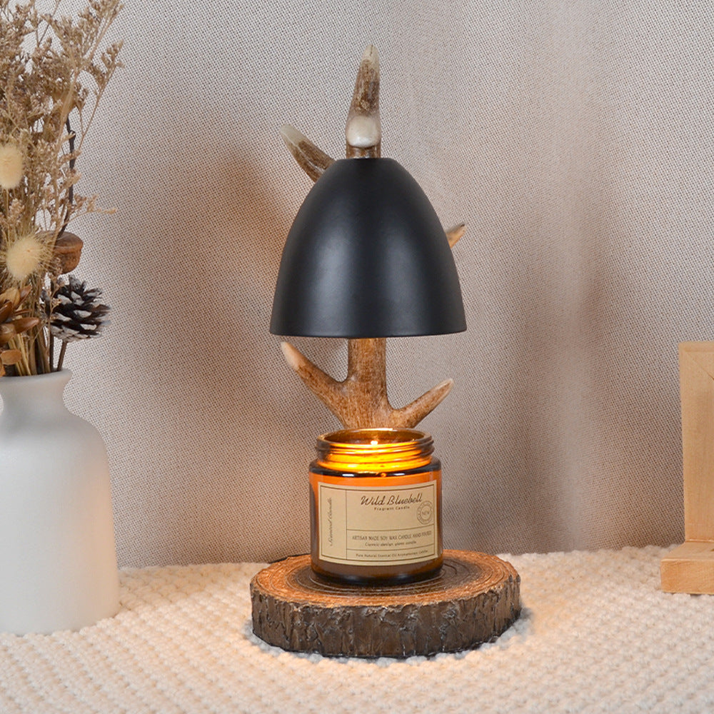 Tafellamp met Kaarsenwarmer en Gewei Design
