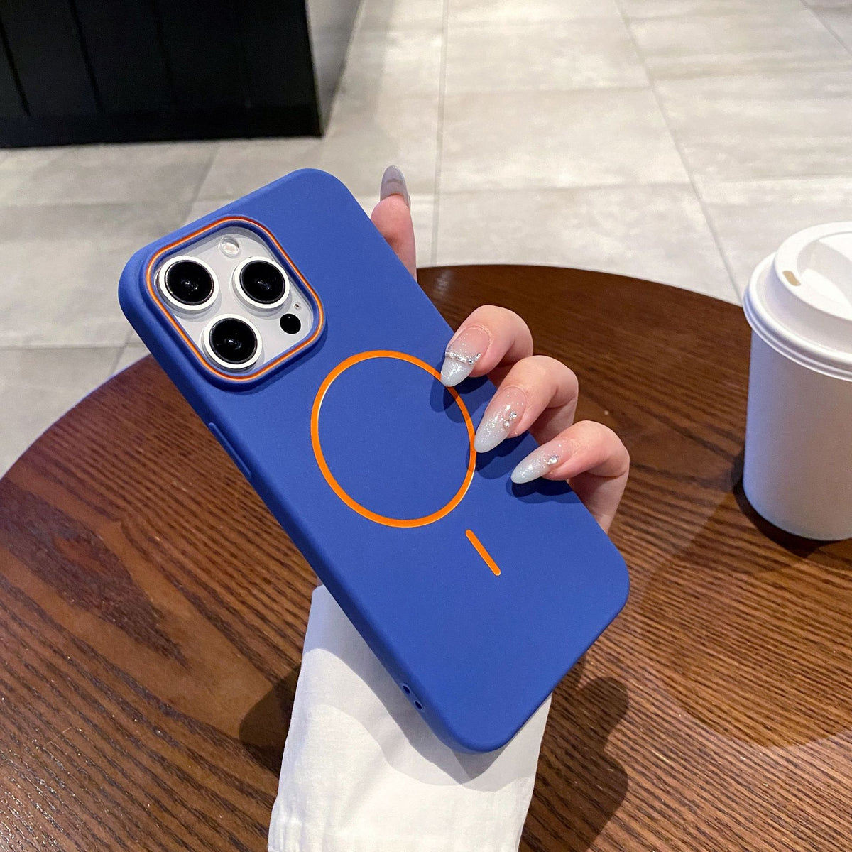 iPhone hoesje | Met magnetische ring en contrastdetails