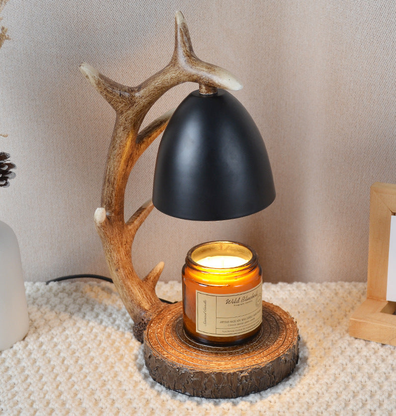 Tafellamp met Kaarsenwarmer en Gewei Design