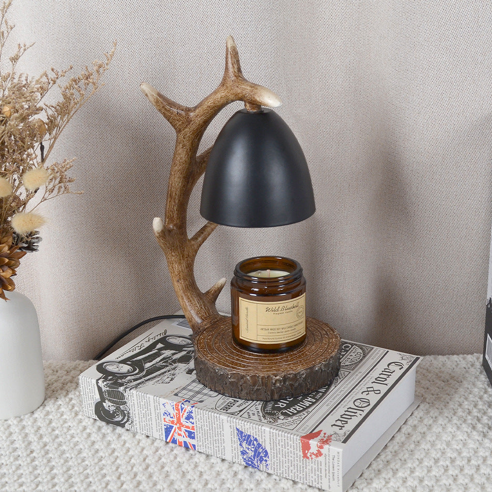 Tafellamp met Kaarsenwarmer en Gewei Design
