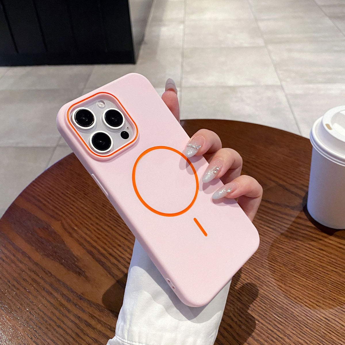 iPhone hoesje | Met magnetische ring en contrastdetails