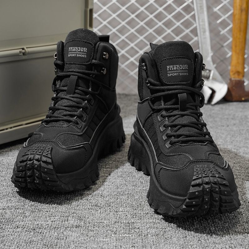 Ronan | Hoge heren wandelschoenen met veters en profielzool