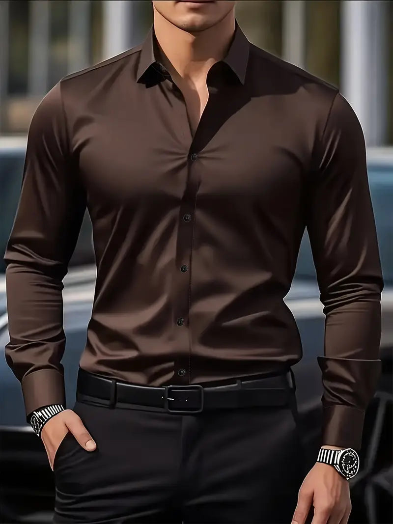 Herenoverhemd met lange mouwen