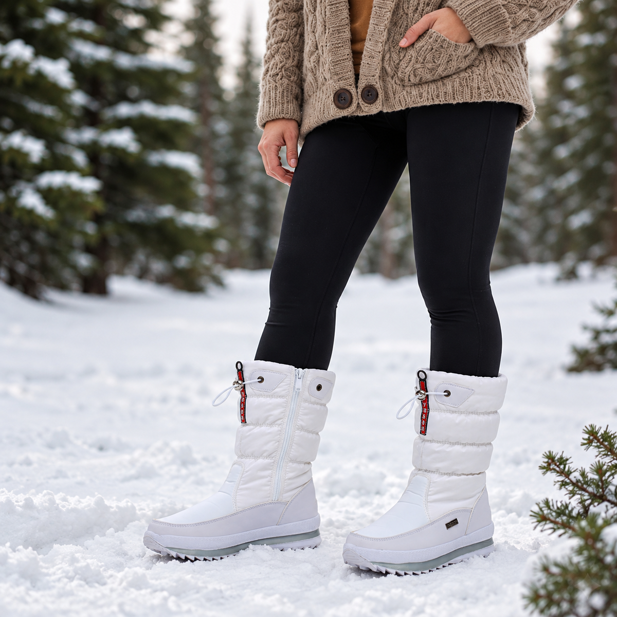 Mana | Gevoerde snowboots voor dames met zijrits