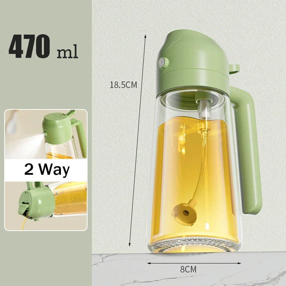 Olijfolie Spray 2-in-1 – Glazen Oliefles & Dispenser 470 ml