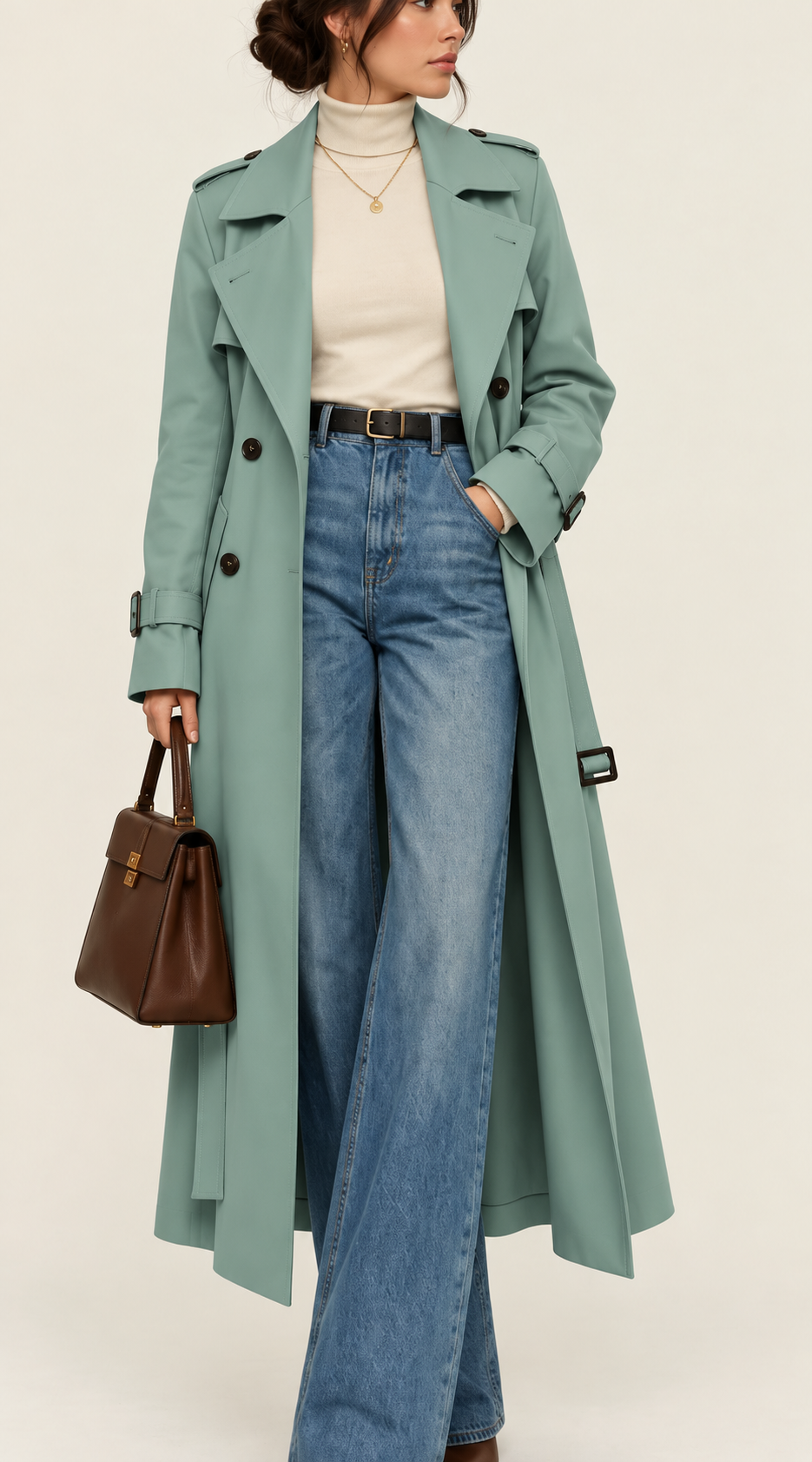 Noëlle | Dames trenchcoat met ceintuur en dubbele knoopsluiting