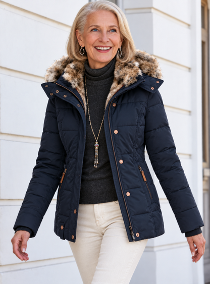 Maren | Getailleerde winterparka voor dames met capuchon