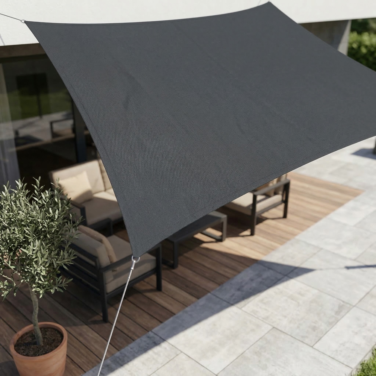 Rechthoekig schaduwdoek | Voor tuin, terras en balkon