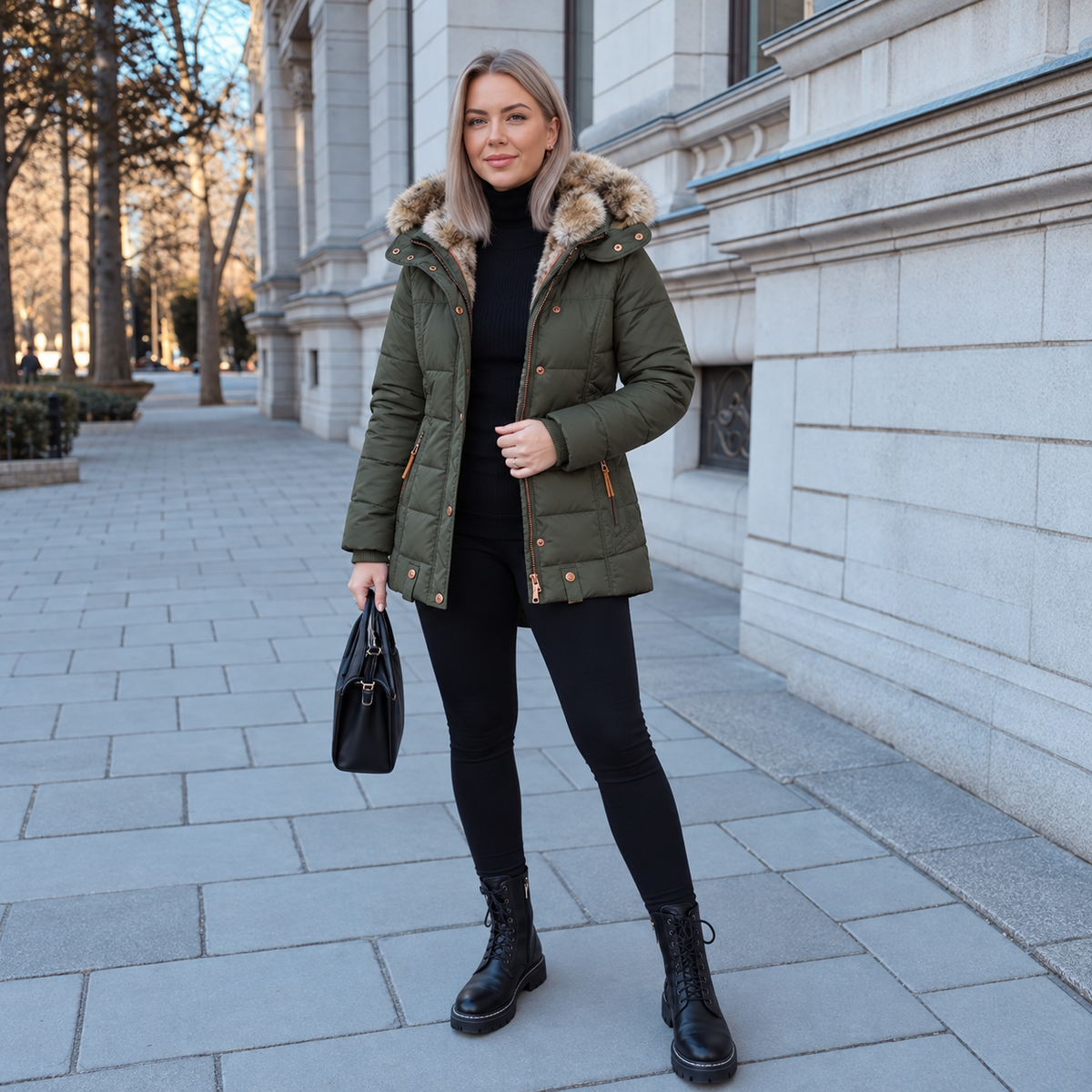 Maren | Getailleerde winterparka voor dames met capuchon