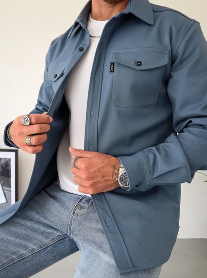 Stijlvolle Heren Overshirt met Praktische Borstzakken
