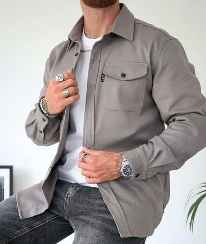 Stijlvolle Heren Overshirt met Praktische Borstzakken