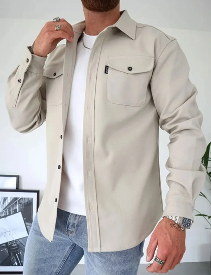 Stijlvolle Heren Overshirt met Praktische Borstzakken