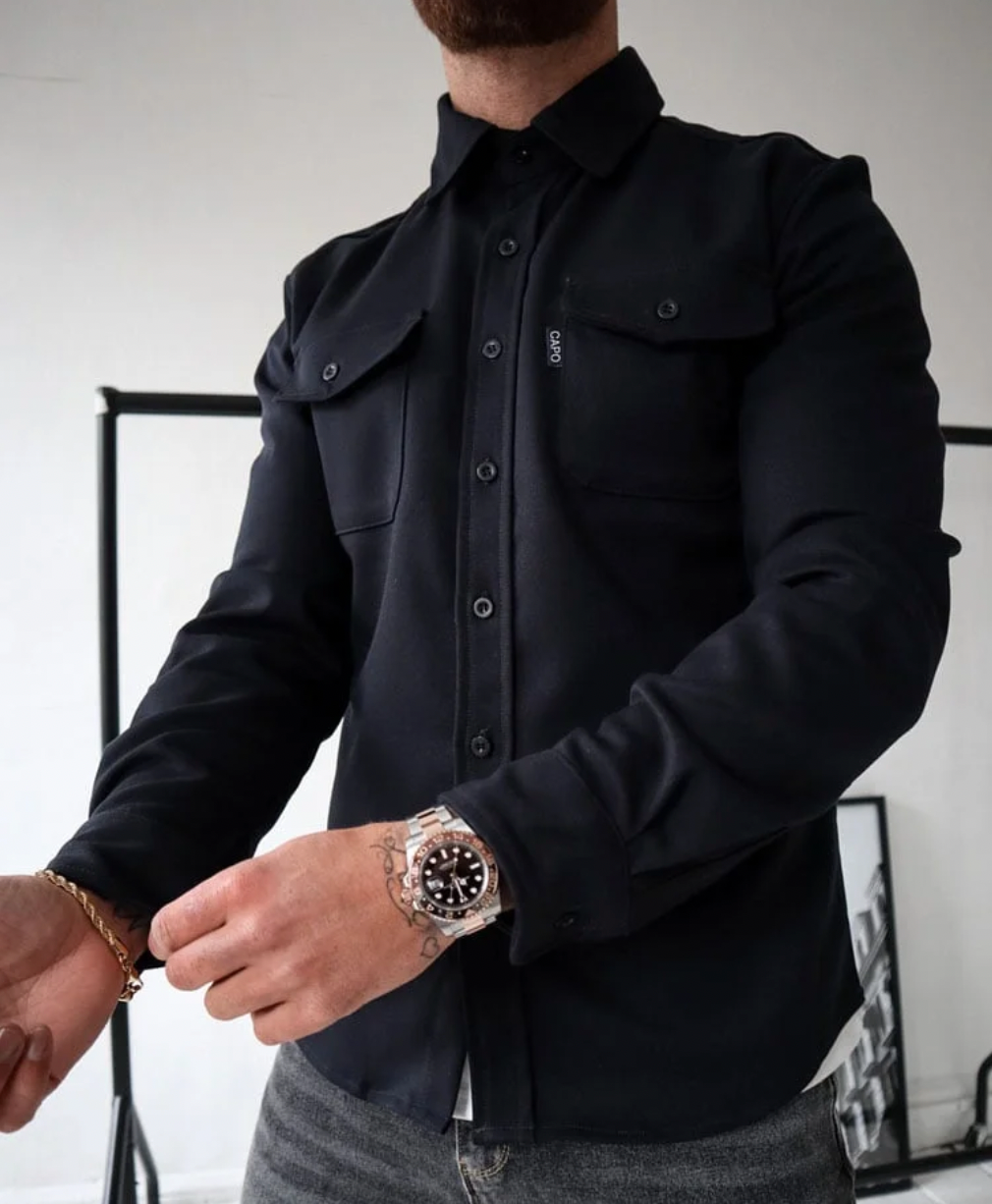Stijlvolle Heren Overshirt met Praktische Borstzakken