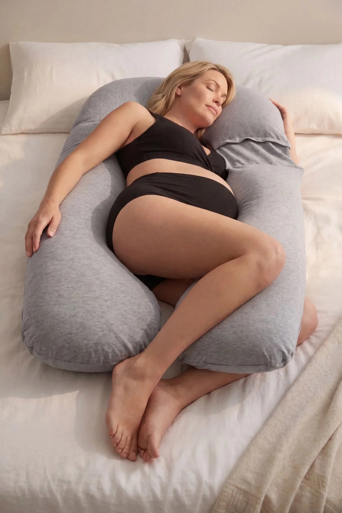 MamaToBe® Katoenen zwangerschapskussen 3-in-1 met voedingsfunctie - grijs