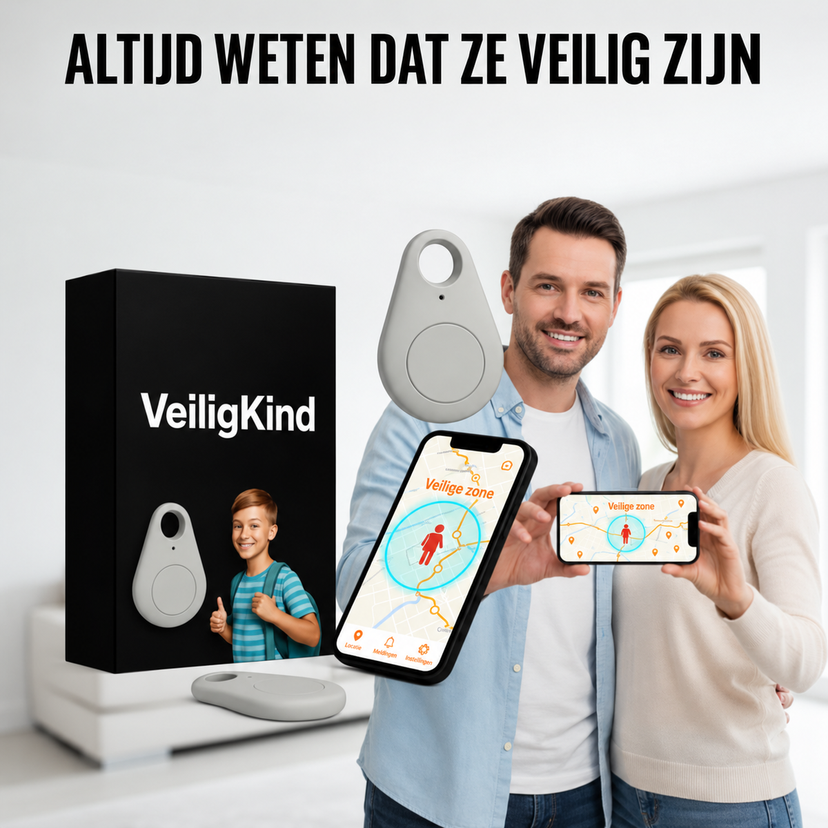 Mini Tracker met App | Voor Kinderrugzakken, Sleutels en Tassen | Klein, Licht en Makkelijk Mee te Nemen | BLYSARA