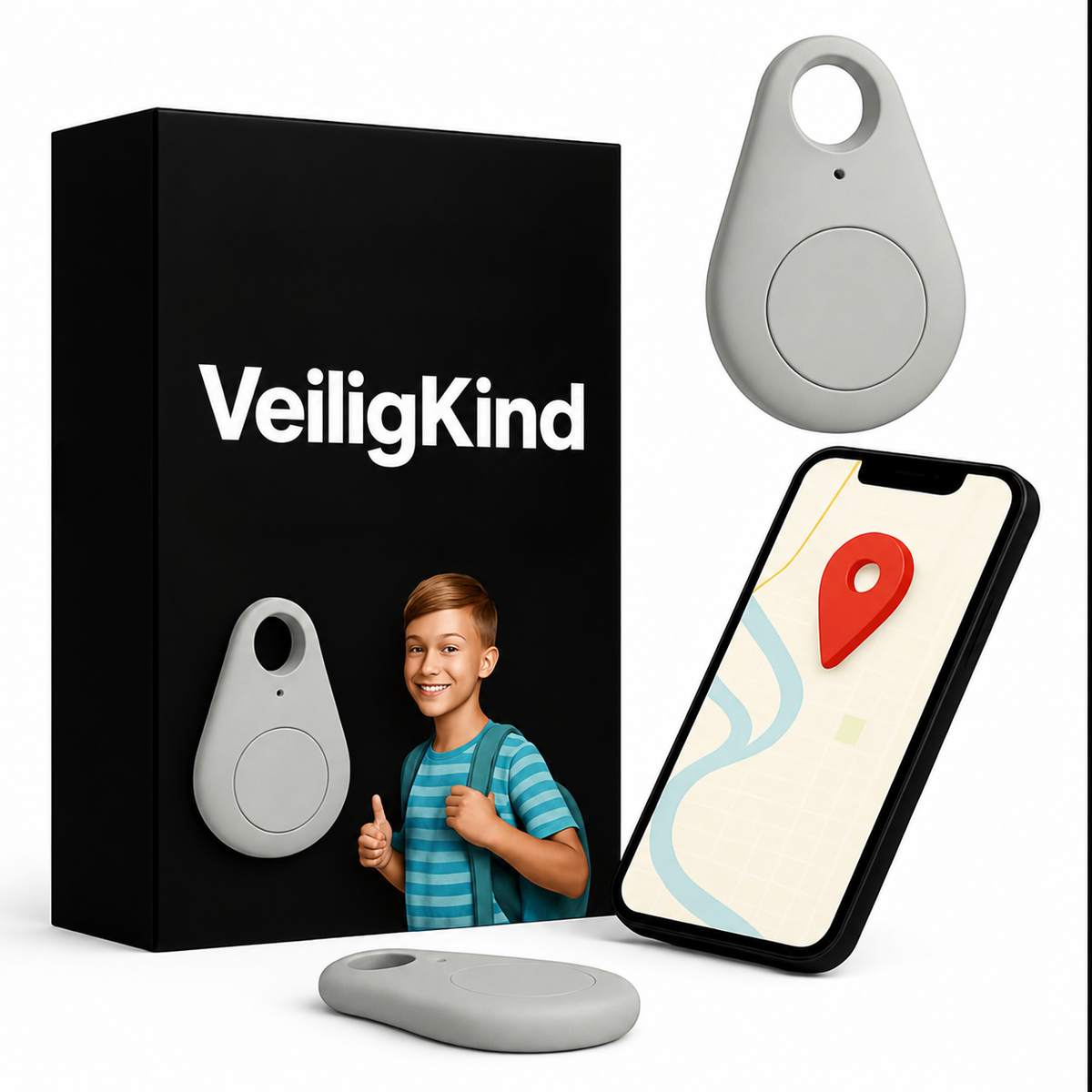 Mini Tracker met App | Voor Kinderrugzakken, Sleutels en Tassen | Klein, Licht en Makkelijk Mee te Nemen | BLYSARA