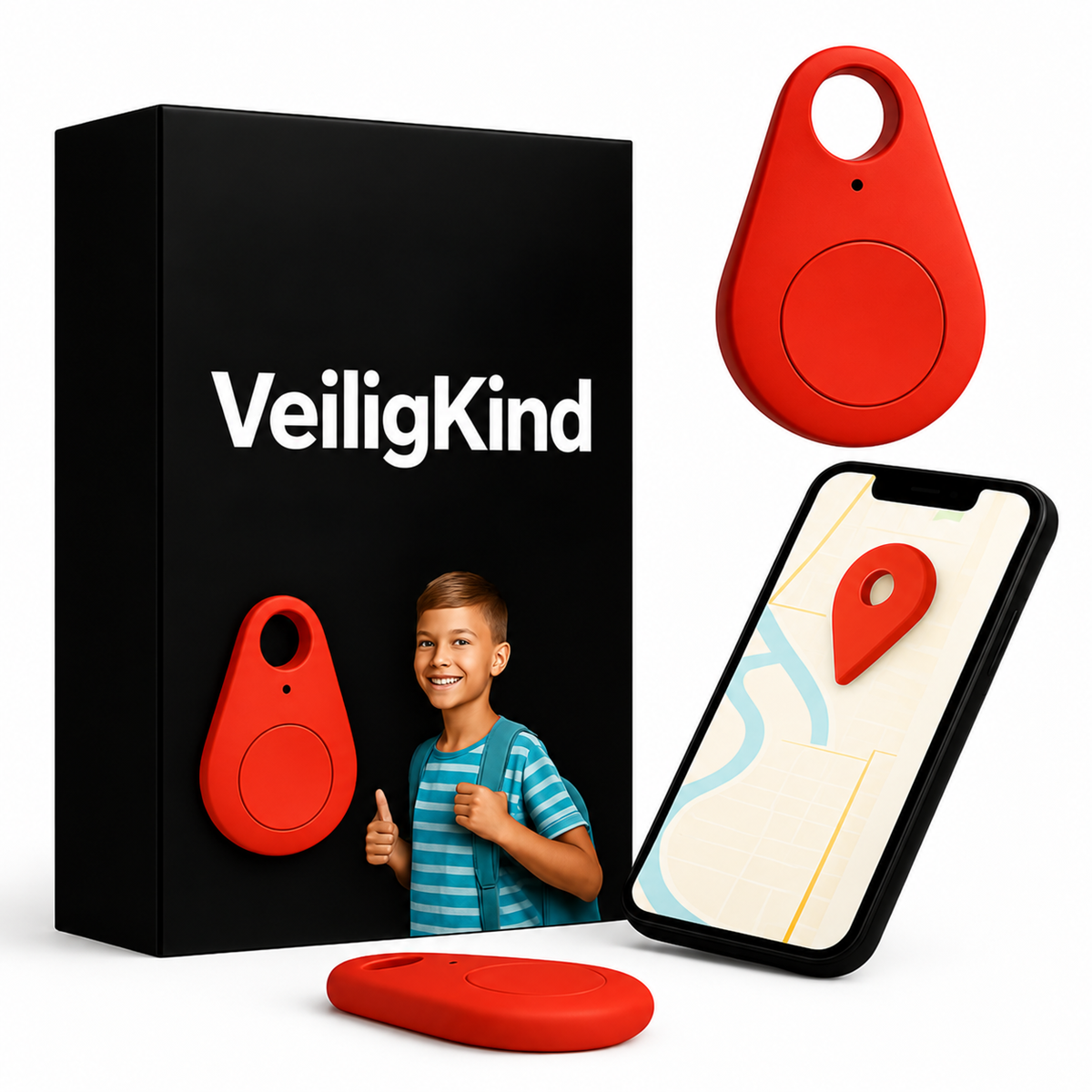 Mini Tracker met App | Voor Kinderrugzakken, Sleutels en Tassen | Klein, Licht en Makkelijk Mee te Nemen | BLYSARA
