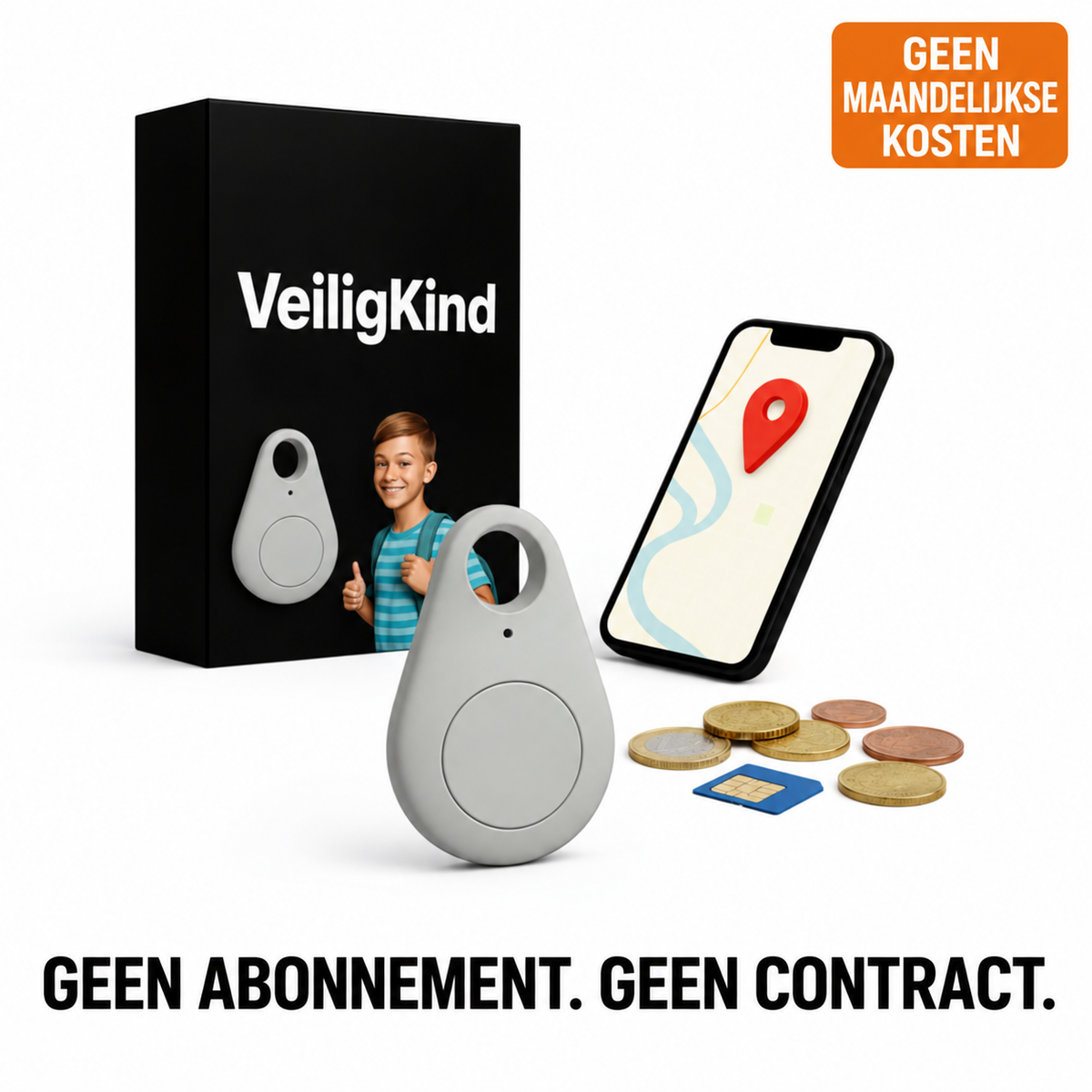 Mini Tracker met App | Voor Kinderrugzakken, Sleutels en Tassen | Klein, Licht en Makkelijk Mee te Nemen | BLYSARA