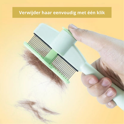 Groomly kam hond en kat — verwijdert losse haren, klitten en vlooien