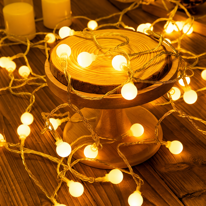 LED kerstverlichting met sterren of bolletjes – USB of solar