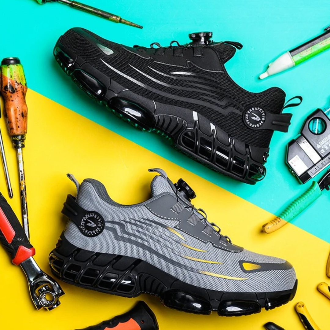 Werkschoenen heren met draaisluiting en verstevigde neus