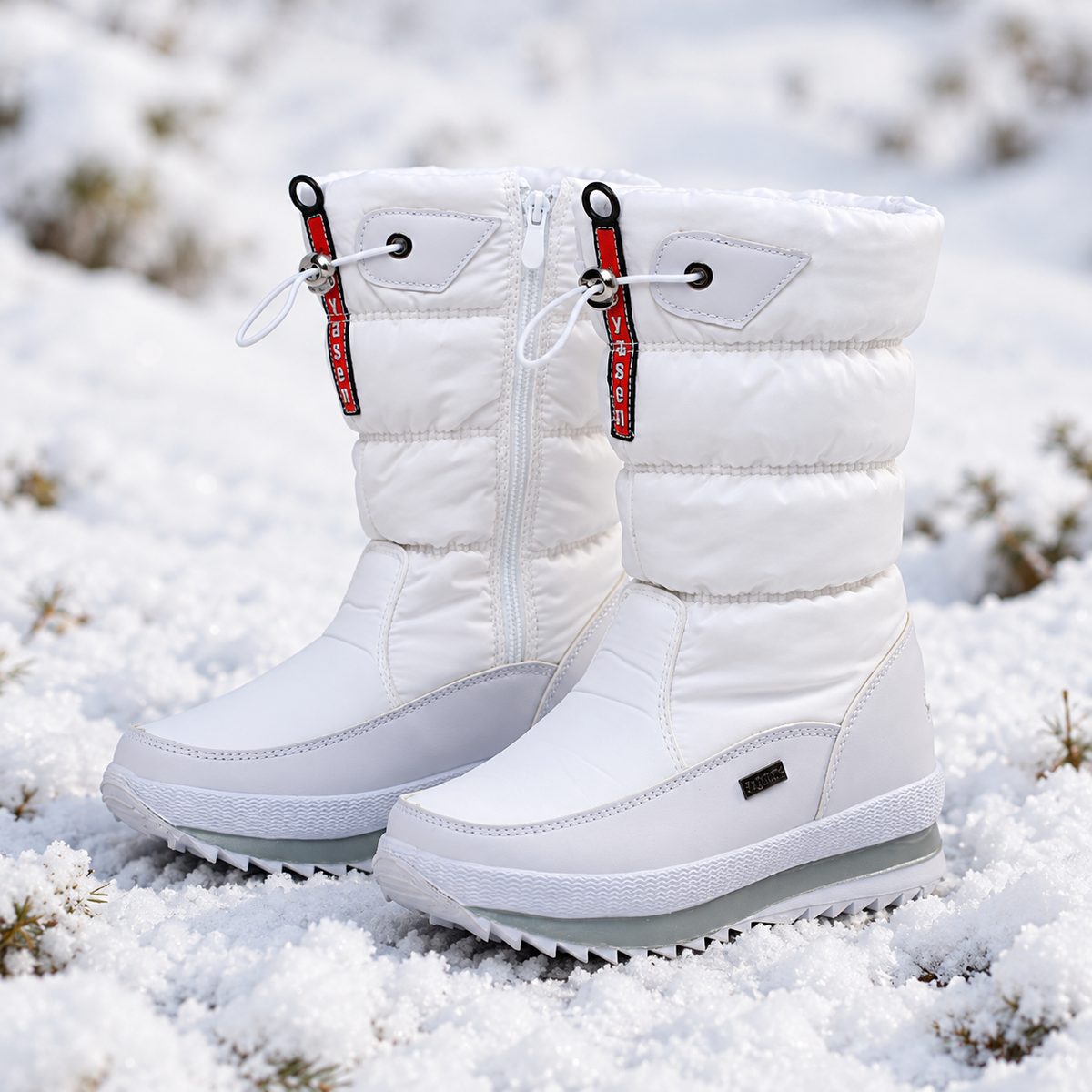 Mana | Gevoerde snowboots voor dames met zijrits