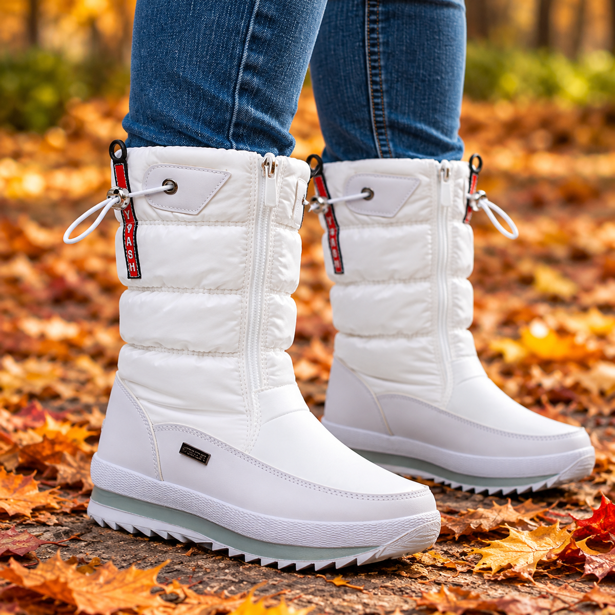 Mana | Gevoerde snowboots voor dames met zijrits
