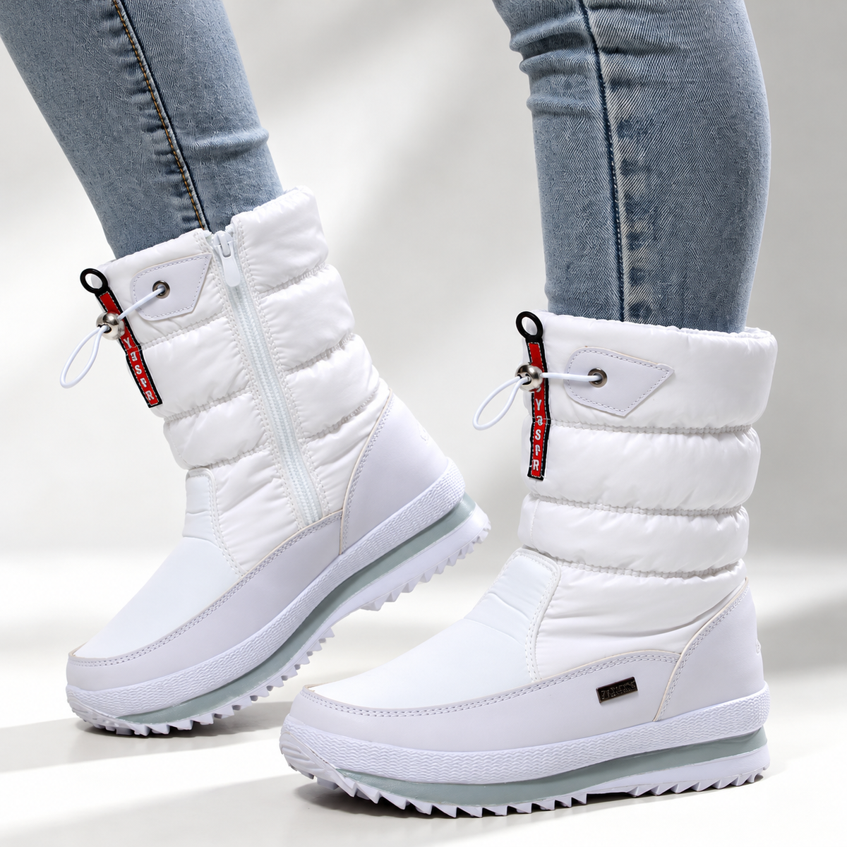 Mana | Gevoerde snowboots voor dames met zijrits