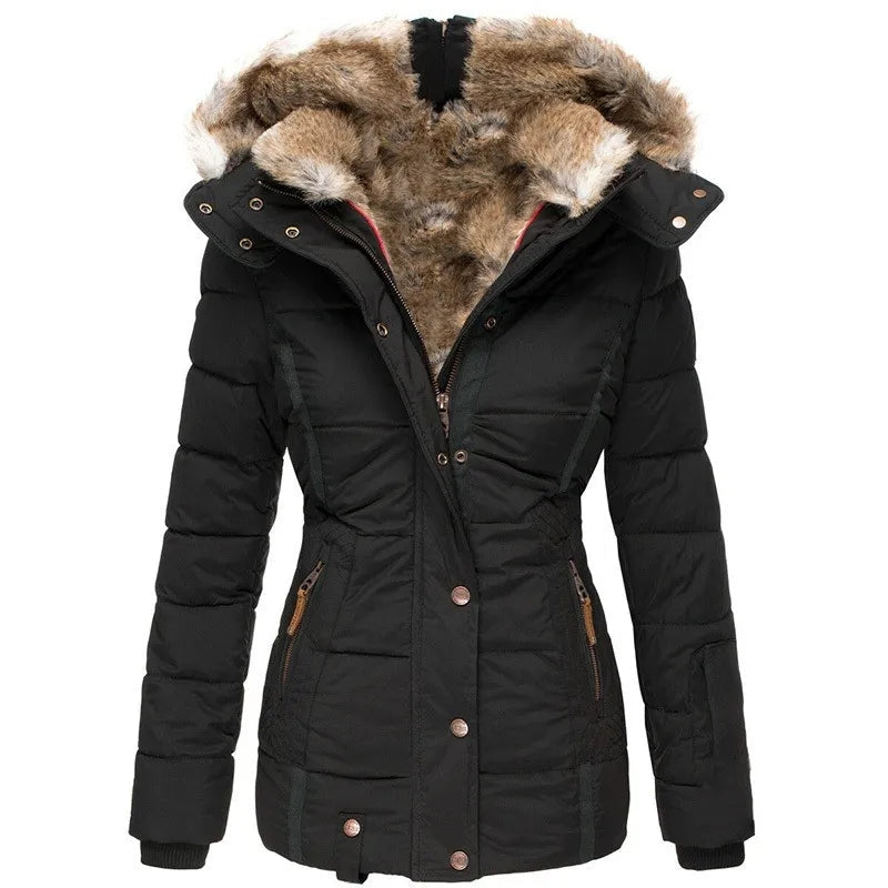 Maren | Getailleerde winterparka voor dames met capuchon