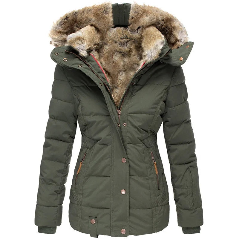 Maren | Getailleerde winterparka voor dames met capuchon