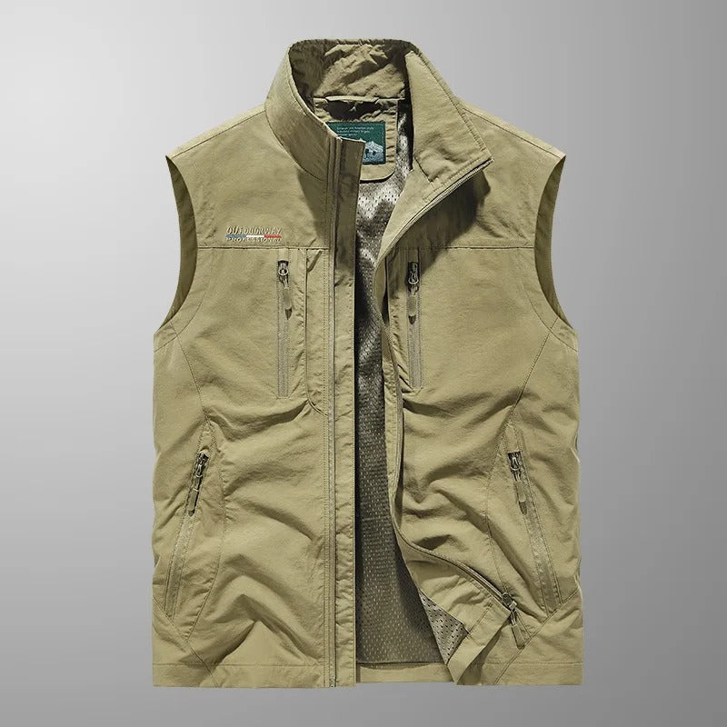 Loïc | Bodywarmer heren met opstaande kraag en vier ritszakken