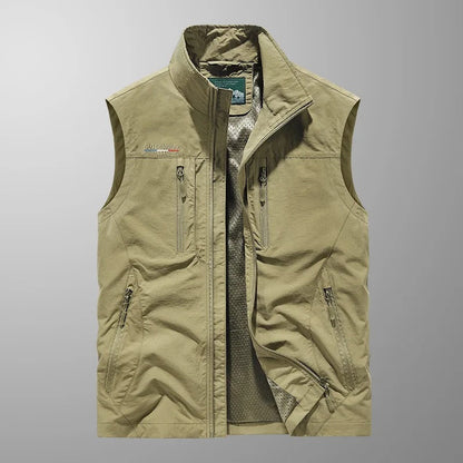 Loïc | Bodywarmer heren met opstaande kraag en vier ritszakken