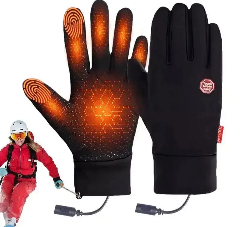 Verwarmde winterhandschoenen met touchscreen en geïntegreerde voeding