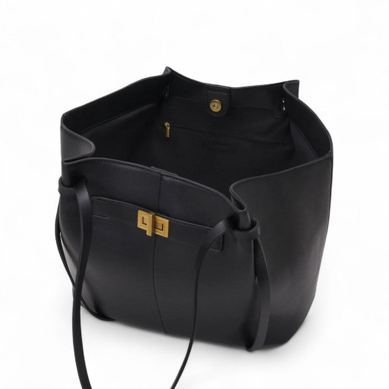 Grote Zwarte PU Leren Handtas Lyra