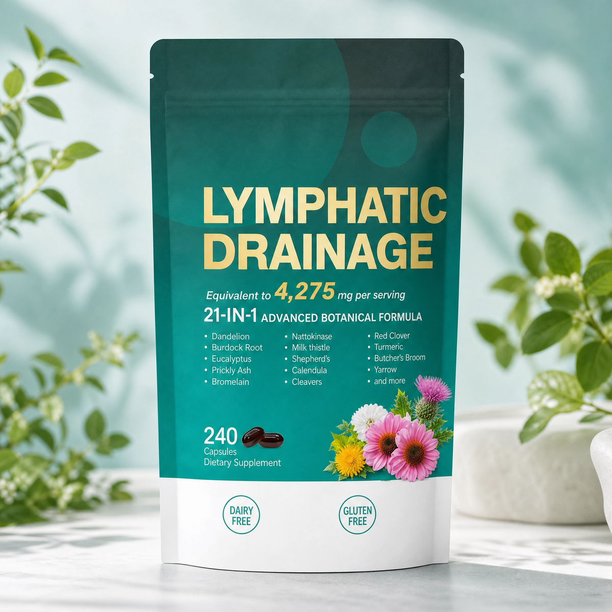 Kruidencomplex | Echinacea, paardenbloem, kleefkruid en rode klaver