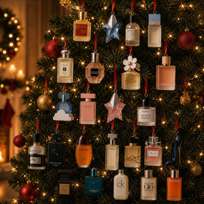 Adventskalender met 2D-hangers | Parfumflaconmotieven zonder parfum