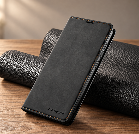 Timo | Leren iPhone hoesje met magneetsluiting