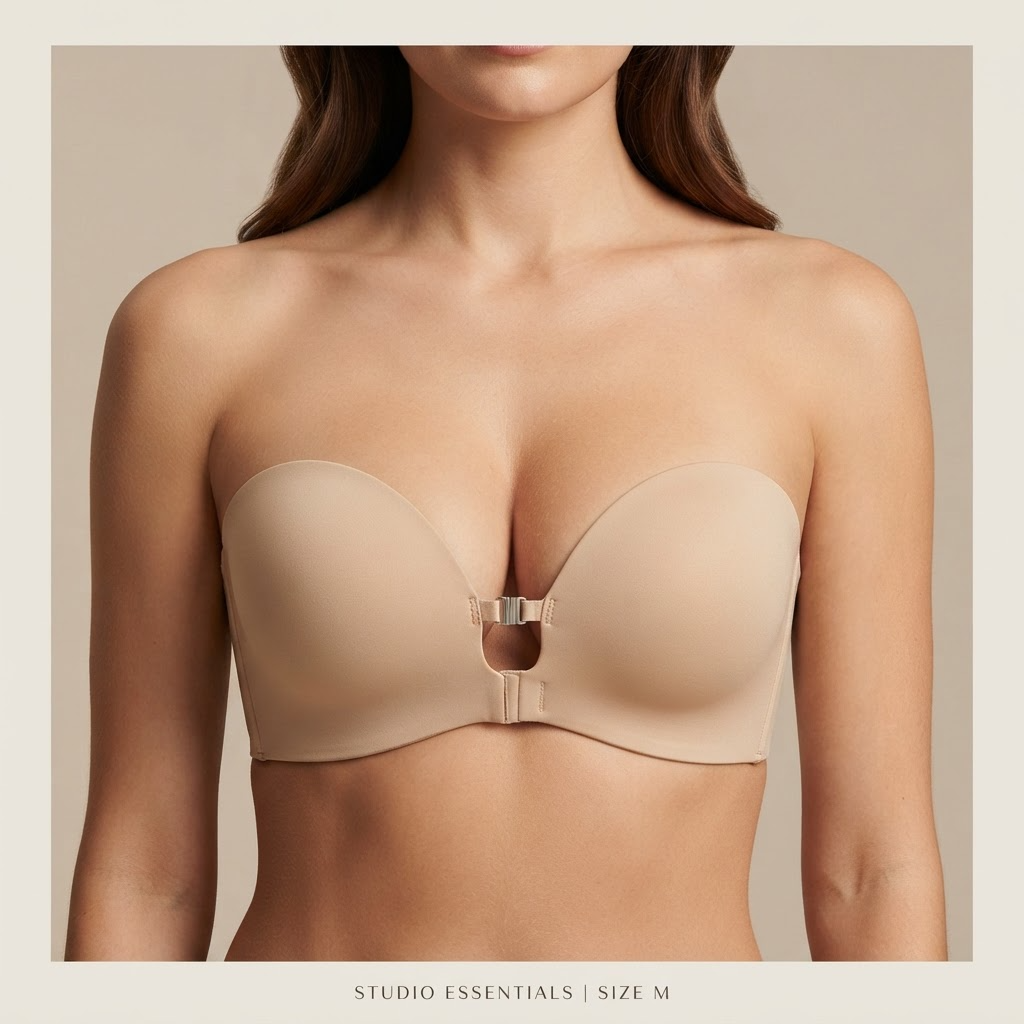 Camellia™ Strapless Push-Up BH met Voorsluiting – Antislip & Draadloos