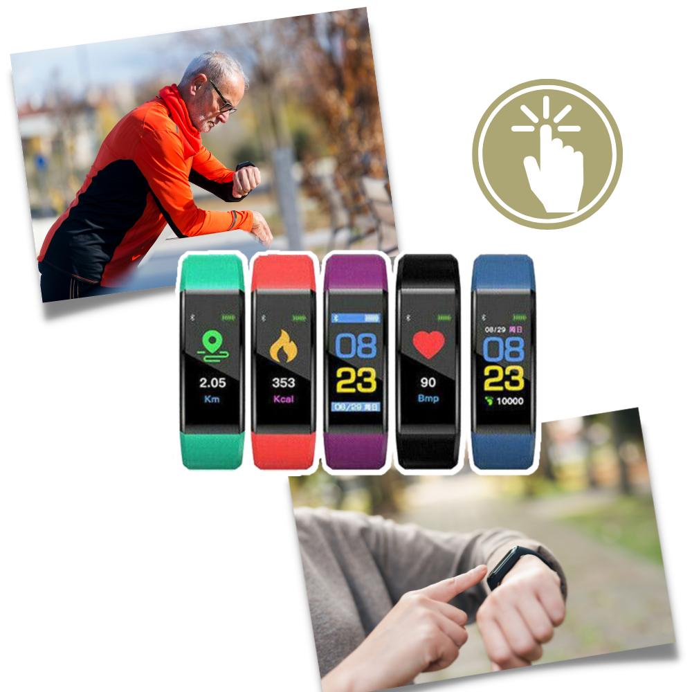 VitaBand | Senioren Smartwatch met Gezondheidsmonitor en Groot LED-Scherm