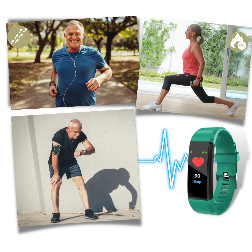 VitaBand | Senioren Smartwatch met Gezondheidsmonitor en Groot LED-Scherm